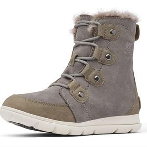 Sorel Explorer Joan waterproof boots- Quarry gray